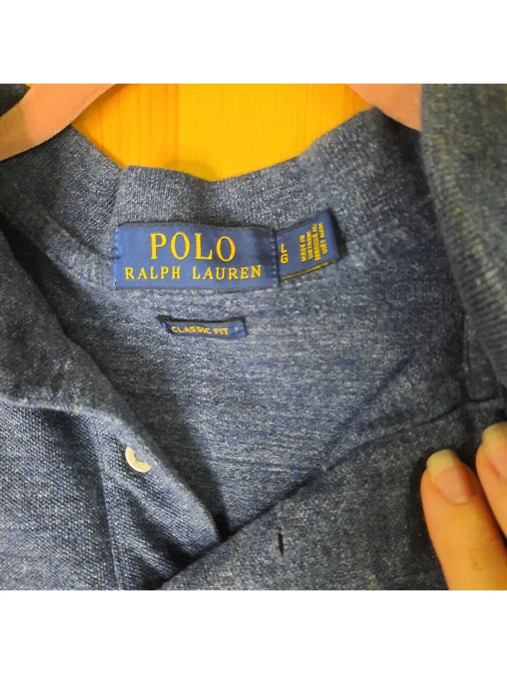 Polo Ralph Lauren Shirt Men's Large Polo Blue Short Sleeve Classic Fit Pony